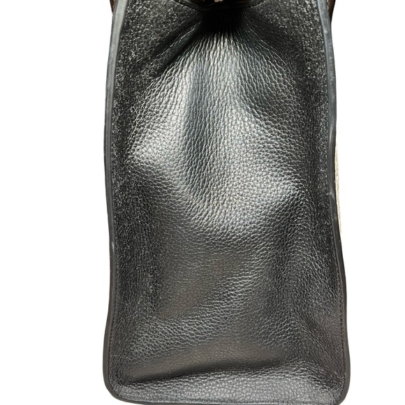 Henri Bendel Rivington Tote Shoulder Handbag Brown Cream Leather EUC - Picture 3 of 8